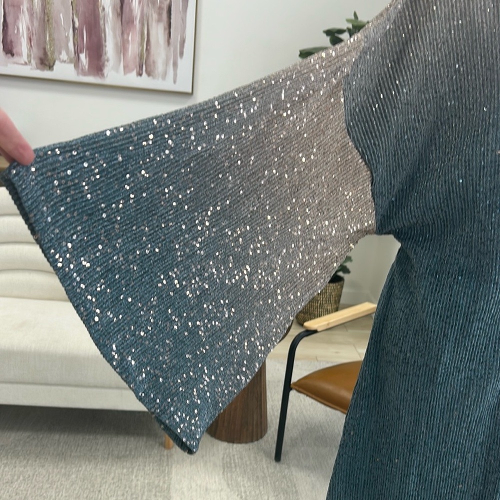 Anthropologie Purple and Blue ombré duster with Bishop Sleeves - Picture 3 of 8